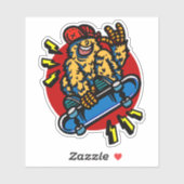 ハッピーモンスターオンスケートボード4"キスカットビニル シール (シート)