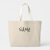 ハッピーモンスタートバパーソナライズされたッグ ラージトートバッグ (裏面)