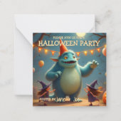 ハッピーモンスターハローウィンパーティ 子供へ ノートカード (正面)