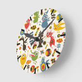 ハッピーモンスター ラウンド壁時計 (傾斜)