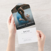 ハッピーモーメエレガントントRSVP結婚's オールインワン招待状 (貼ってはがせる)