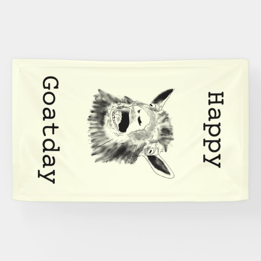 ハッピーヤギの日の叫びおもしろい声動物誕生日芸術 横断幕 (横)