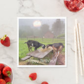 ハッピーヤートサンセット誕生日 スタンダードランチョンナプキン (インサイチュ)