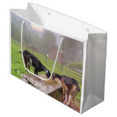 ハッピーヤートサンセット誕生日 ラージペーパーバッグ (正面アングル)