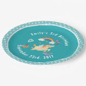 ハッピーユニコーンウィズレインボークラウド誕生日 ペーパープレート (アングル)