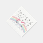 ハッピーユニコーン誕生日パーティー紙ナプキン スタンダードカクテルナプキン (角)