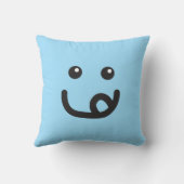 ハッピーユミー顔_ベビーブルー クッション (裏面)