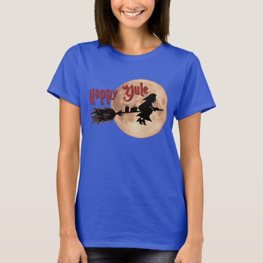 ハッピーユール(キリスト降誕祭)ウィッチ Tシャツ (正面)