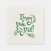 ハッピーユール(キリスト降誕祭)ヤールサザンクリスマス異教の スタンダードカクテルナプキン (正面)