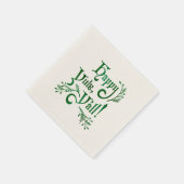 ハッピーユール(キリスト降誕祭)ヤールサザンクリスマス異教の スタンダードカクテルナプキン (角)