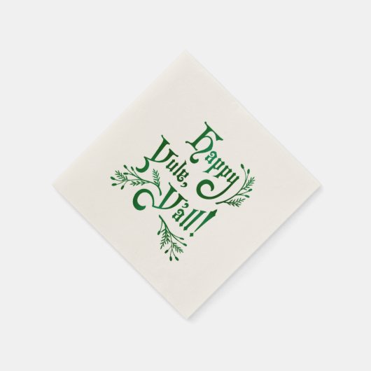 ハッピーユール(キリスト降誕祭)ヤールサザンクリスマス異教の スタンダードカクテルナプキン (角)