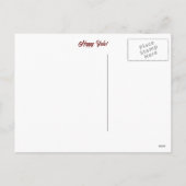 ハッピーユール(キリスト降誕祭)ユニコーンと(鳥)ショウジョウコウカンチョウ シーズンポストカード (裏面)