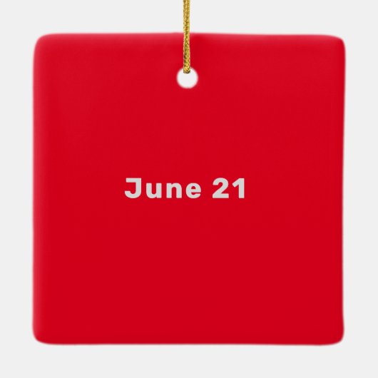 ハッピーヨガデイ女性レターポジショニングオーナメント セラミックオーナメント (裏面)