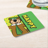 ハッピーヨギベア スクエアペーパーコースター (アングル)