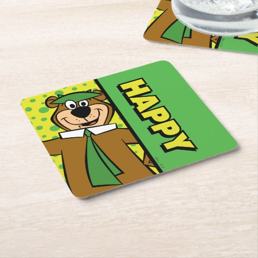 ハッピーヨギベア スクエアペーパーコースター (アングル)