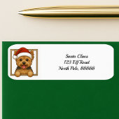 ハッピーヨークシャーテリアクリスマス差出人住所 ラベル