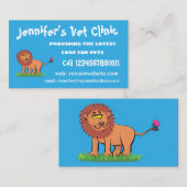 ハッピーライオンと蝶の漫画イラストレーション 名刺 (正面/裏面)