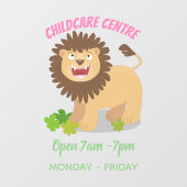 ハッピーライオンの轟音の漫画イラストレーション ウィンドウサイン (シート)