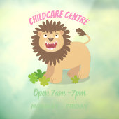 ハッピーライオンの轟音の漫画イラストレーション ウィンドウサイン (シート3)