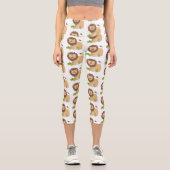 ハッピーライオンの轟音の漫画イラストレーション カプリレギンス (正面)