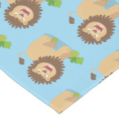 ハッピーライオンの轟音の漫画イラストレーション ショートテーブルランナー (コーナー)