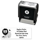 ハッピーライオンの轟音の漫画イラストレーション セルフインキングスタンプ (インサイチュ)