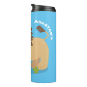 ハッピーライオンの轟音の漫画イラストレーション タンブラー (回転右)