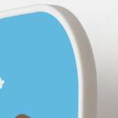 ハッピーライオンの轟音の漫画イラストレーション ピックルボールラケット (左詳細)