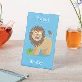 ハッピーライオンの轟音の漫画イラストレーション 台座サイン (インサイチュ)