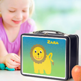 ハッピーライオンアンドエレファントサファリ メタルランチボックス