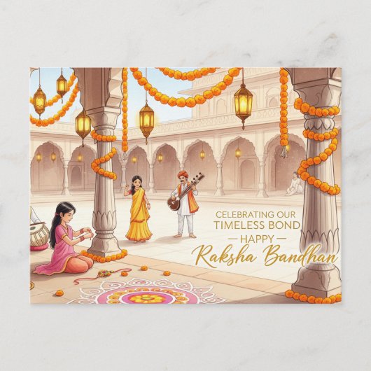 ハッピーラキー、ラクシャバンドハン ポストカード (正面)