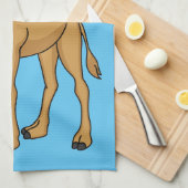 ハッピーラクダ漫画イラストレーション キッチンタオル (四つ折り)