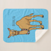 ハッピーラクダ漫画イラストレーション シェルパブランケット (正面(横))