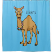 ハッピーラクダ漫画イラストレーション シャワーカーテン (正面)