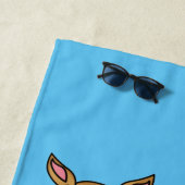 ハッピーラクダ漫画イラストレーション ビーチタオル (インサイチュ)