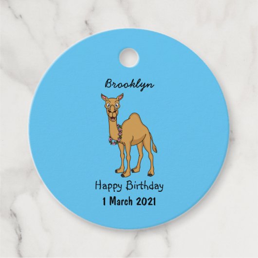 ハッピーラクダ漫画イラストレーション フェイバータグ (正面)