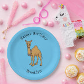 ハッピーラクダ漫画イラストレーション ペーパープレート (パーティー)