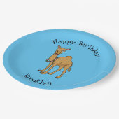 ハッピーラクダ漫画イラストレーション ペーパープレート (アングル)