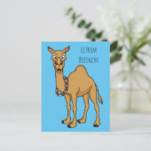 ハッピーラクダ漫画イラストレーション ポストカード (スタンド正面)