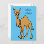 ハッピーラクダ漫画イラストレーション ポストカード (正面/裏面)