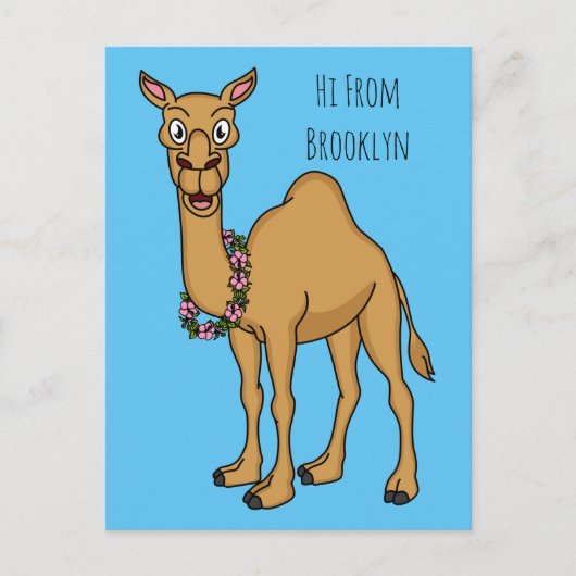 ハッピーラクダ漫画イラストレーション ポストカード (正面)