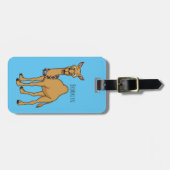 ハッピーラクダ漫画イラストレーション ラゲッジタグ (正面横)