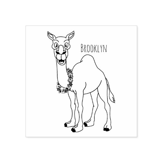 ハッピーラクダ漫画イラストレーション ラバースタンプ (インプリント)