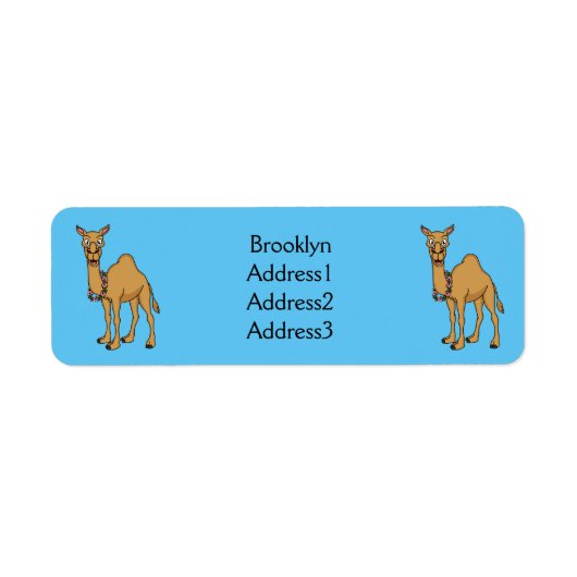 ハッピーラクダ漫画イラストレーション ラベル (正面)