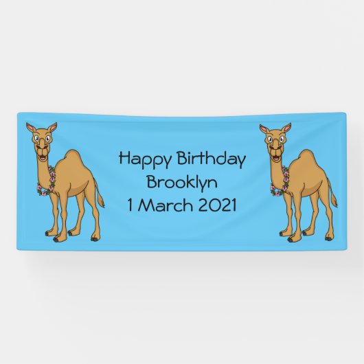 ハッピーラクダ漫画イラストレーション 横断幕 (横)