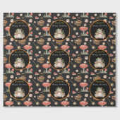 ハッピーラクーンカスタマイズ文字とカラー ラッピングペーパー (フラット)