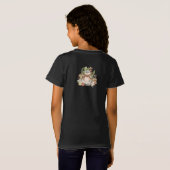 ハッピーラクーンカスタマイズ文字とカラー Tシャツ (裏面フル)