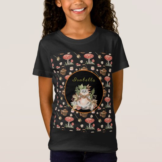 ハッピーラクーンカスタマイズ文字とカラー Tシャツ (正面)