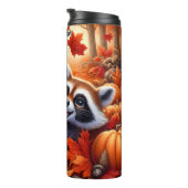 ハッピーラクーンin紅葉とカボチャ タンブラー (回転右)