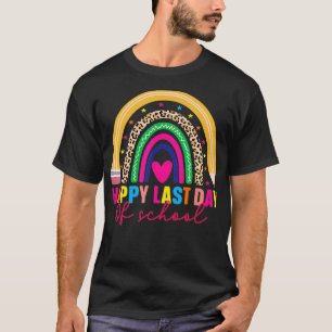 ハッピーラストデイオブスクールレインボー先生学生G Tシャツ